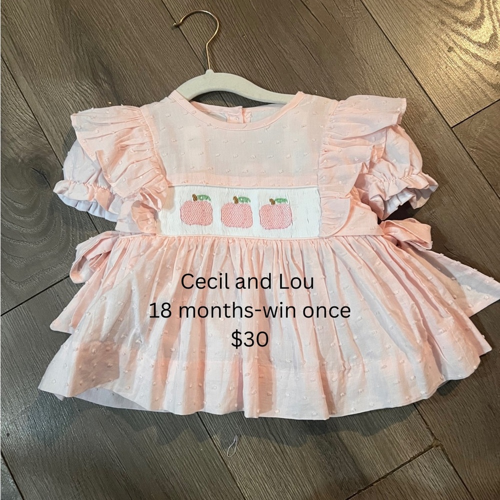 Cecil and Lou smocked Pumpkin outfit
